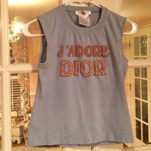 Christian Dior sleeveless blue top J’adore Dior